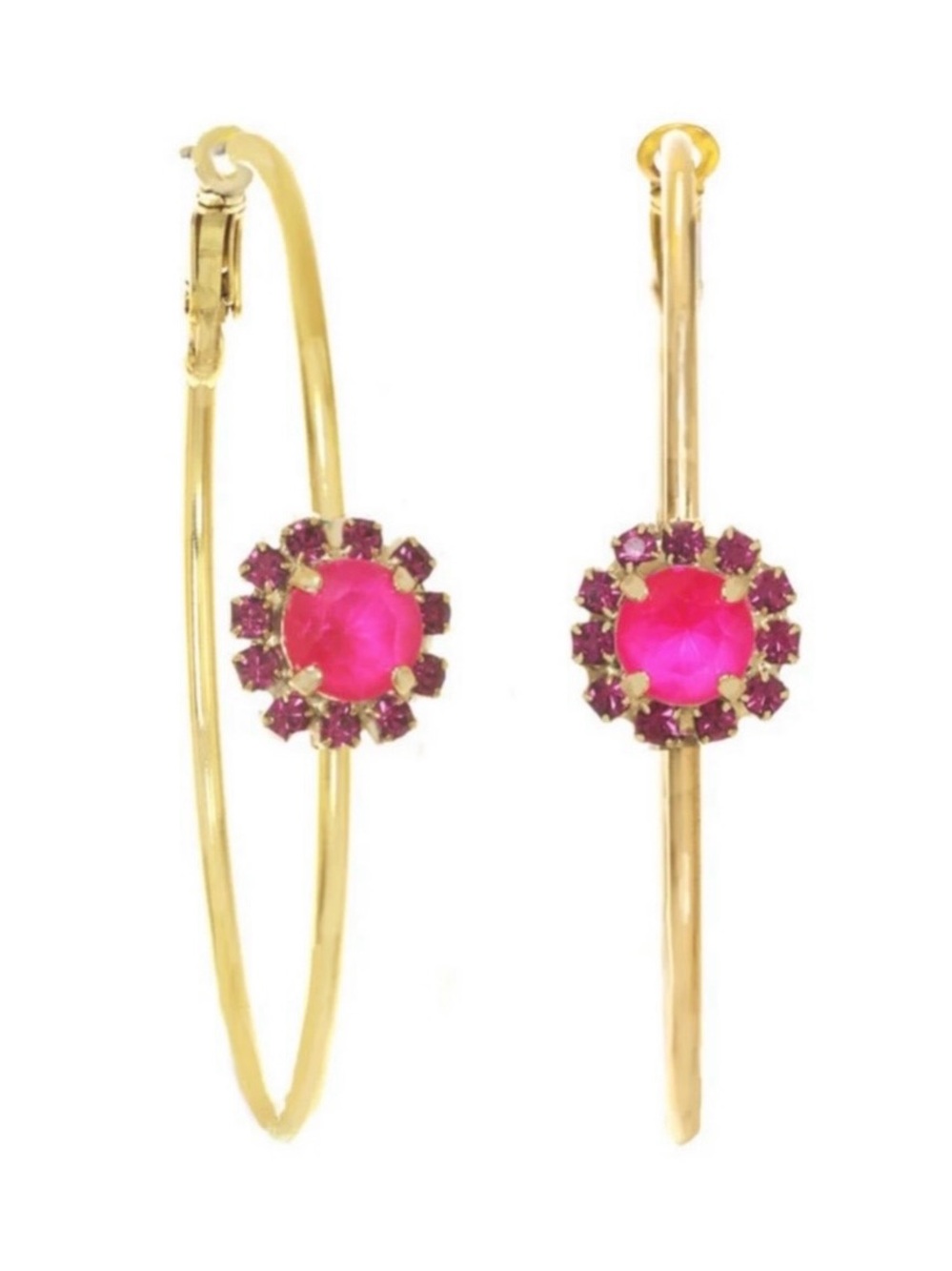 TOVA Design Bianca Hoops In Electric Pink